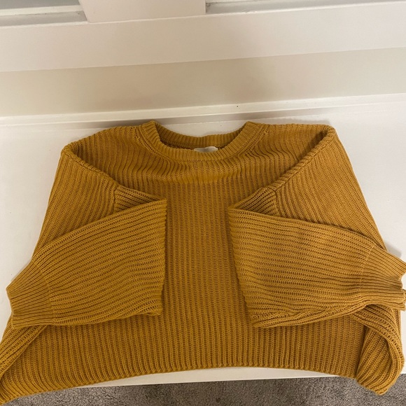 Brentwood cropped sweater in Marigold. Cotton Candy LA. - Picture 5 of 5